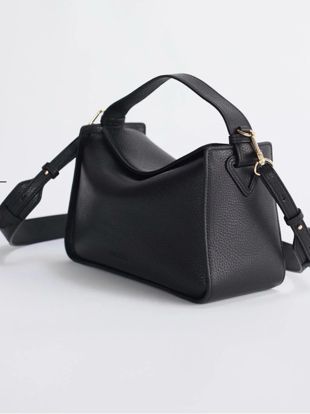 The Horse Black Leather Shoulder Bag with Gold Hardware - Picture 2 of 3